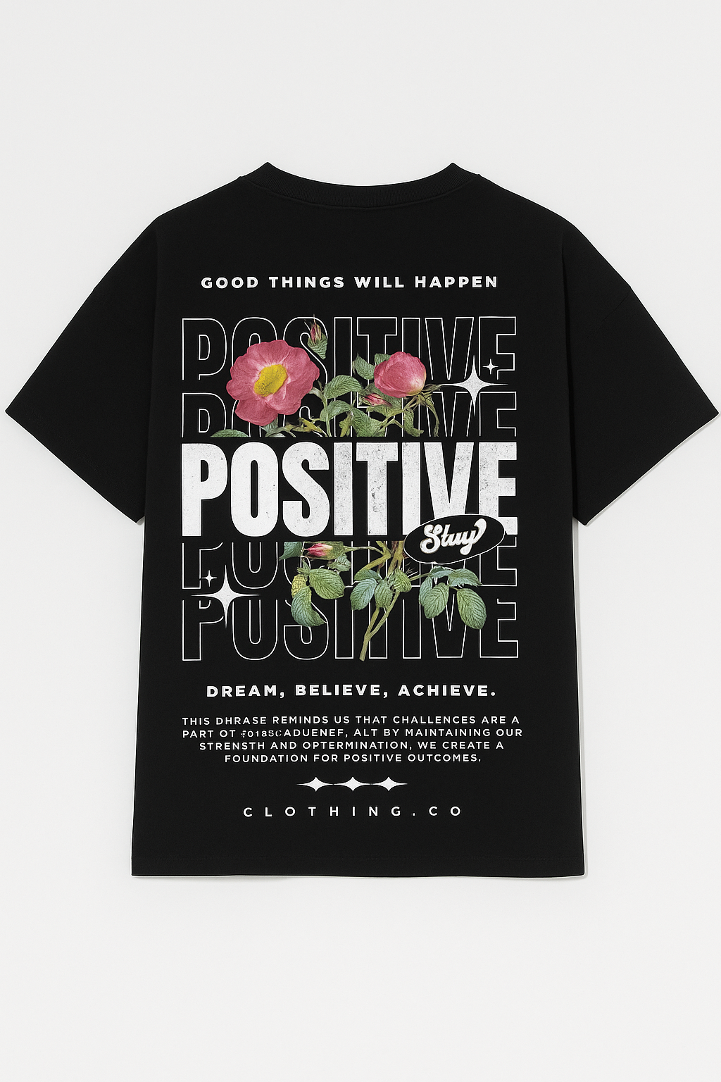 Positive Vibes Down Shoulder T-Shirt